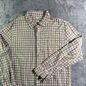 Carbon2Cobalt Plaid Flannel Shirt Long Sleeve Button Up Casual Mens Large